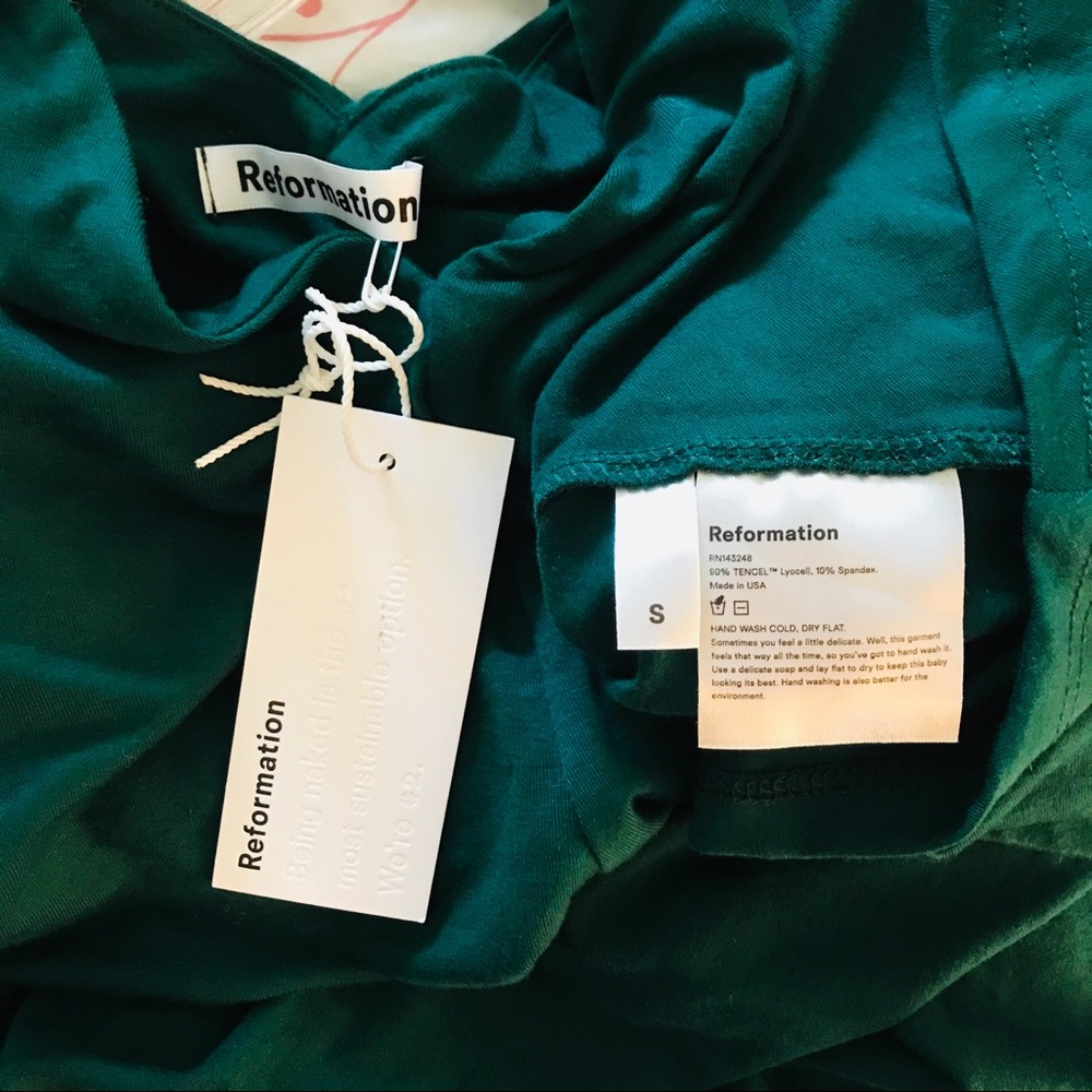Reformation Strada Sleeveless Dress Emerald - Picture 8 of 9